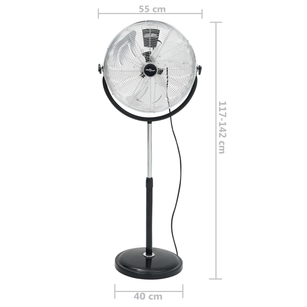 Statiefventilator met kantelkop 3 snelheden 100 W 45 cm chroom