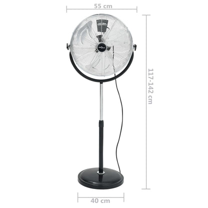Statiefventilator met kantelkop 3 snelheden 100 W 45 cm chroom