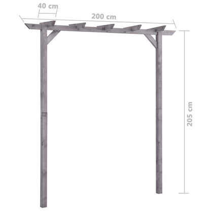Pergola Geïmpregneerd Grenenhout Grijs 200 x 40 x 205 cm