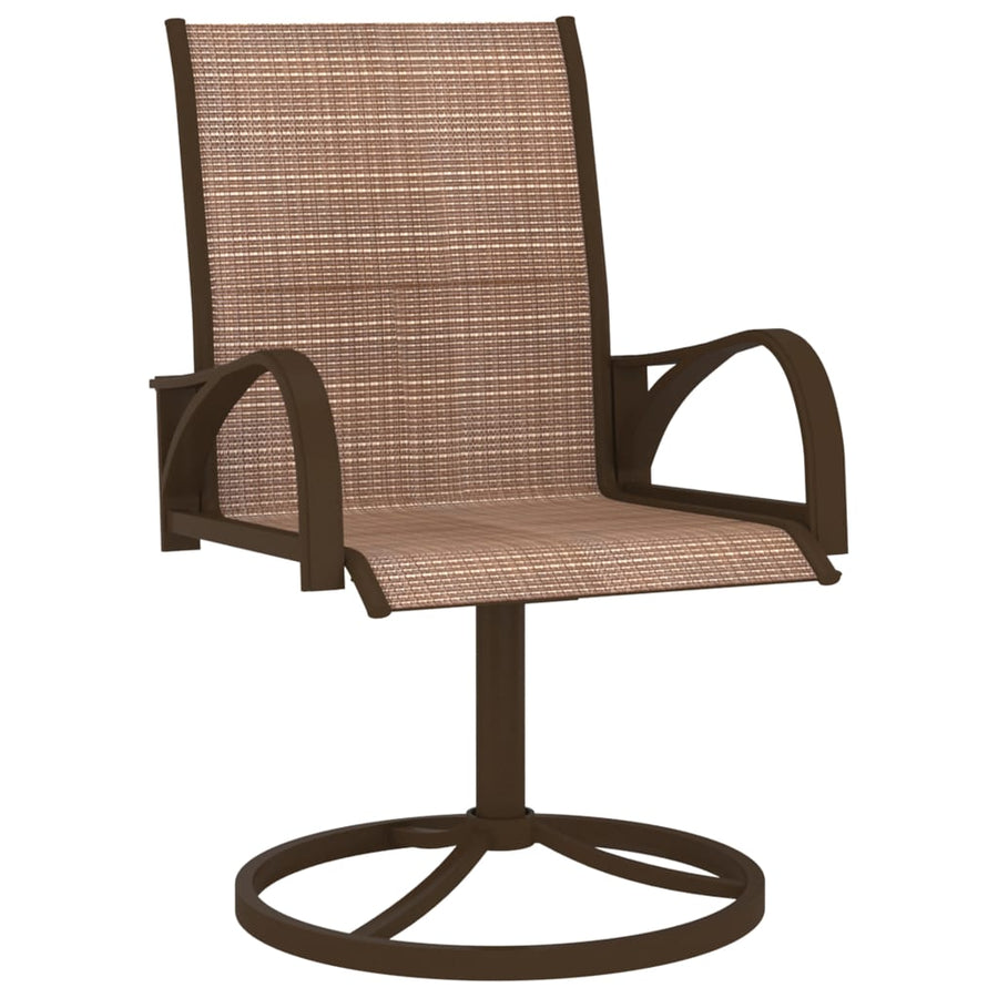 Tuinstoelen draaibaar 2 st textileen en staal bruin Bruin