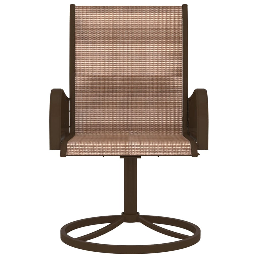 Tuinstoelen draaibaar 2 st textileen en staal bruin Bruin