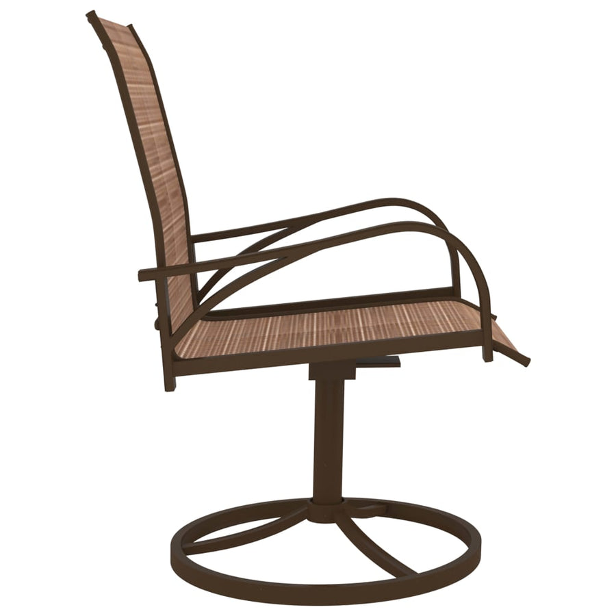 Tuinstoelen draaibaar 2 st textileen en staal bruin Bruin