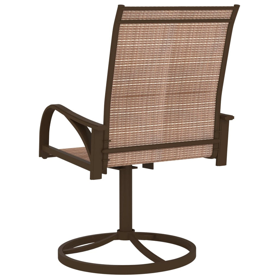 Tuinstoelen draaibaar 2 st textileen en staal bruin Bruin