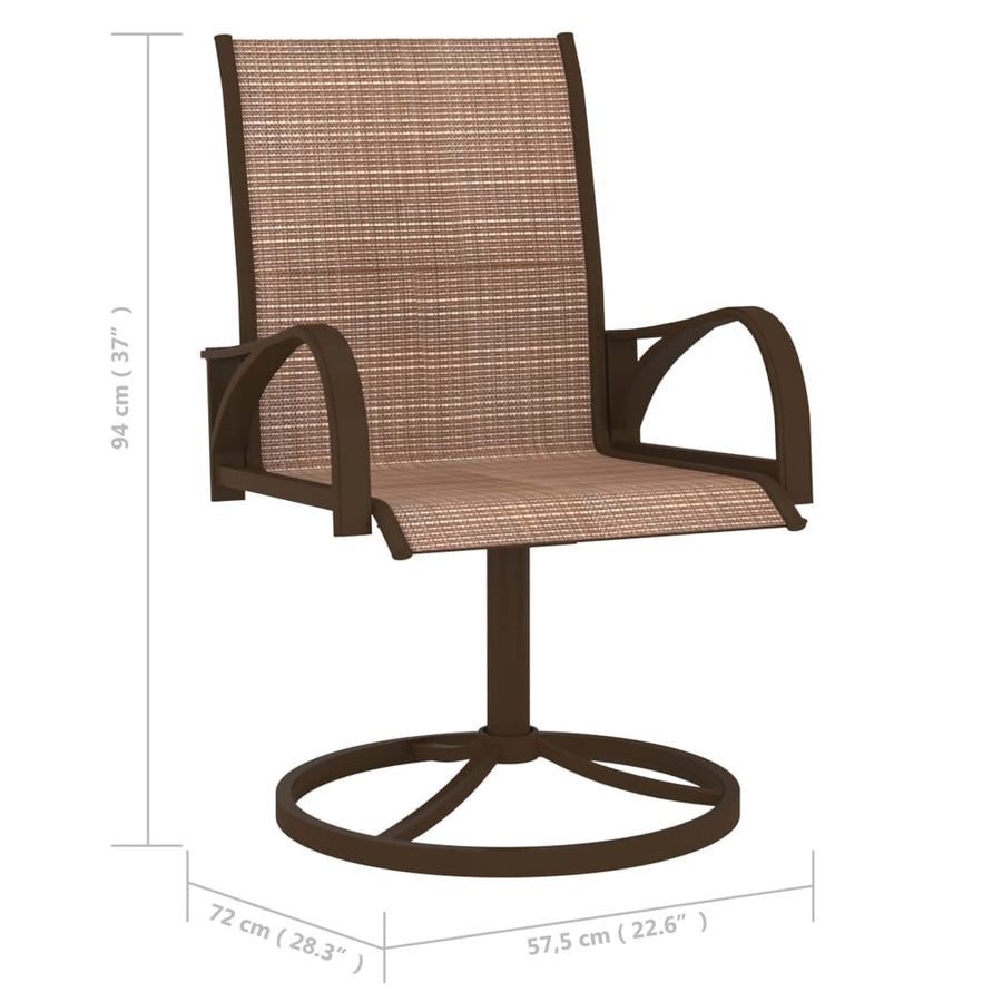 Tuinstoelen draaibaar 2 st textileen en staal bruin Bruin