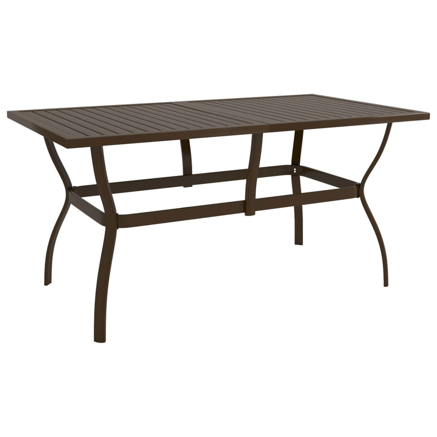 Tuintafel Staal 140 x 80 x 72 cm Bruin