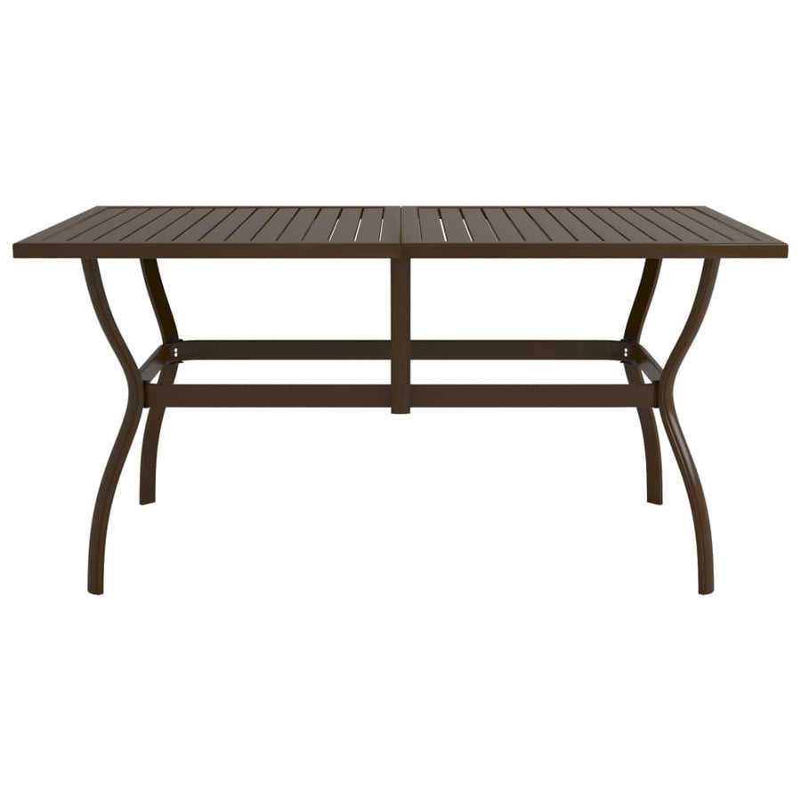 Tuintafel Staal 140 x 80 x 72 cm Bruin