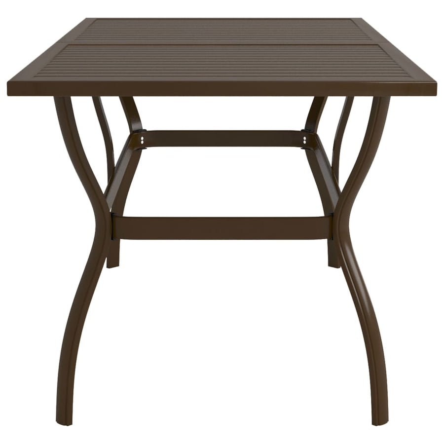 Tuintafel Staal 140 x 80 x 72 cm Bruin