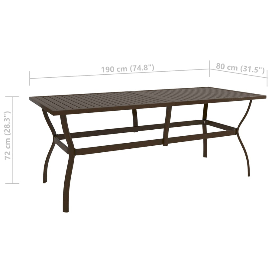 Tuintafel Staal 190 x 80 x 72 cm