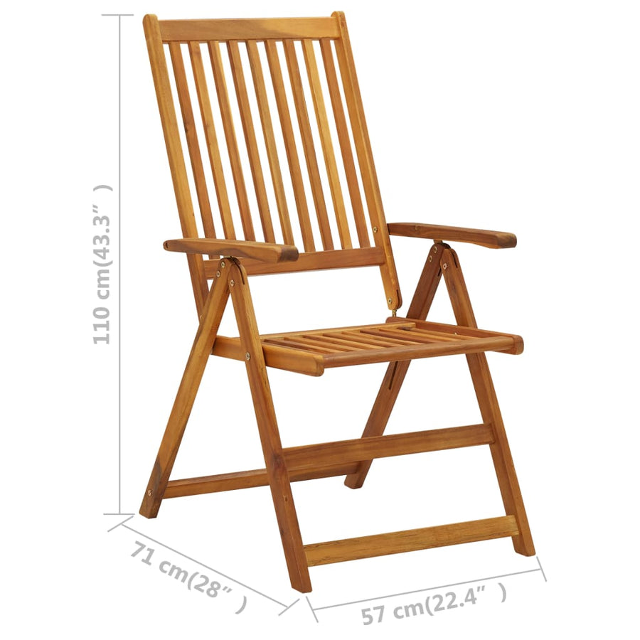 Tuinstoelen Verstelbaar Massief Acaciahout 3