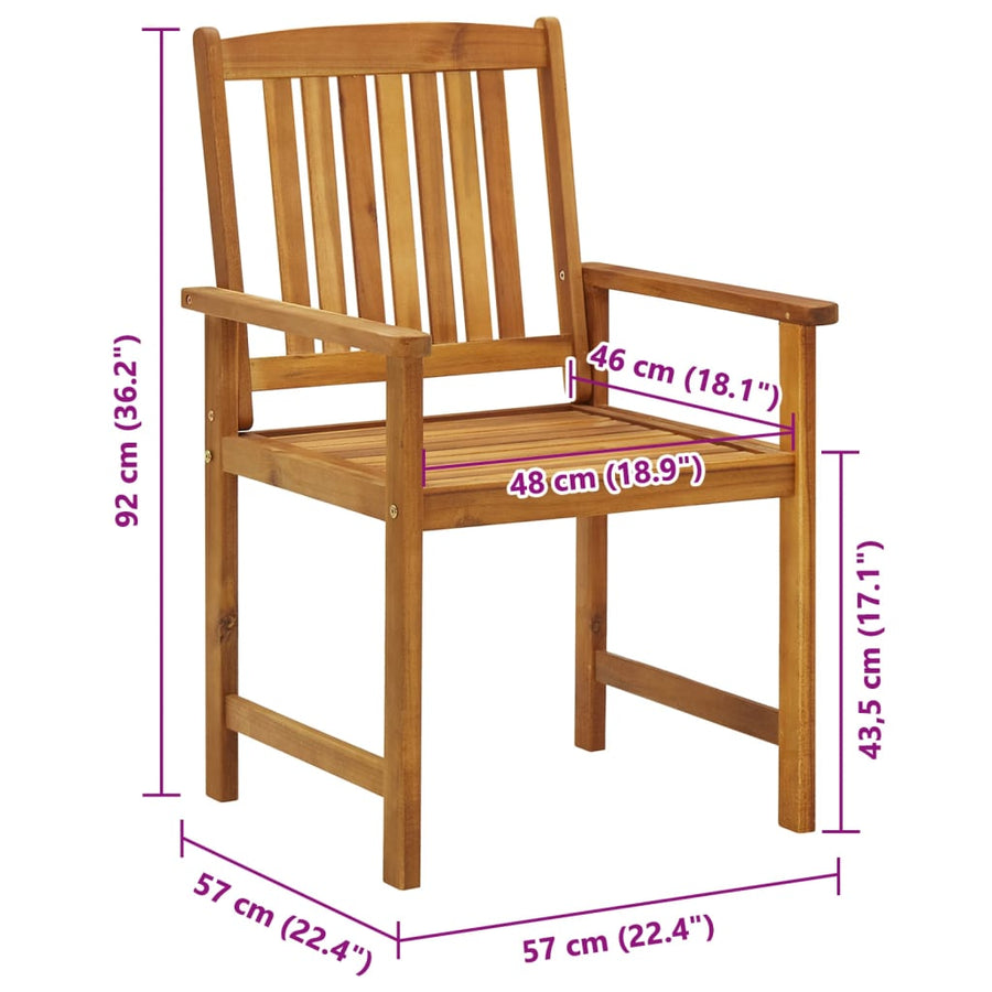 Tuinstoelen Massief Acaciahout 4 Bruin