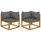 Modulaire tuinbanken 2 st massief acaciahout donkergrijs