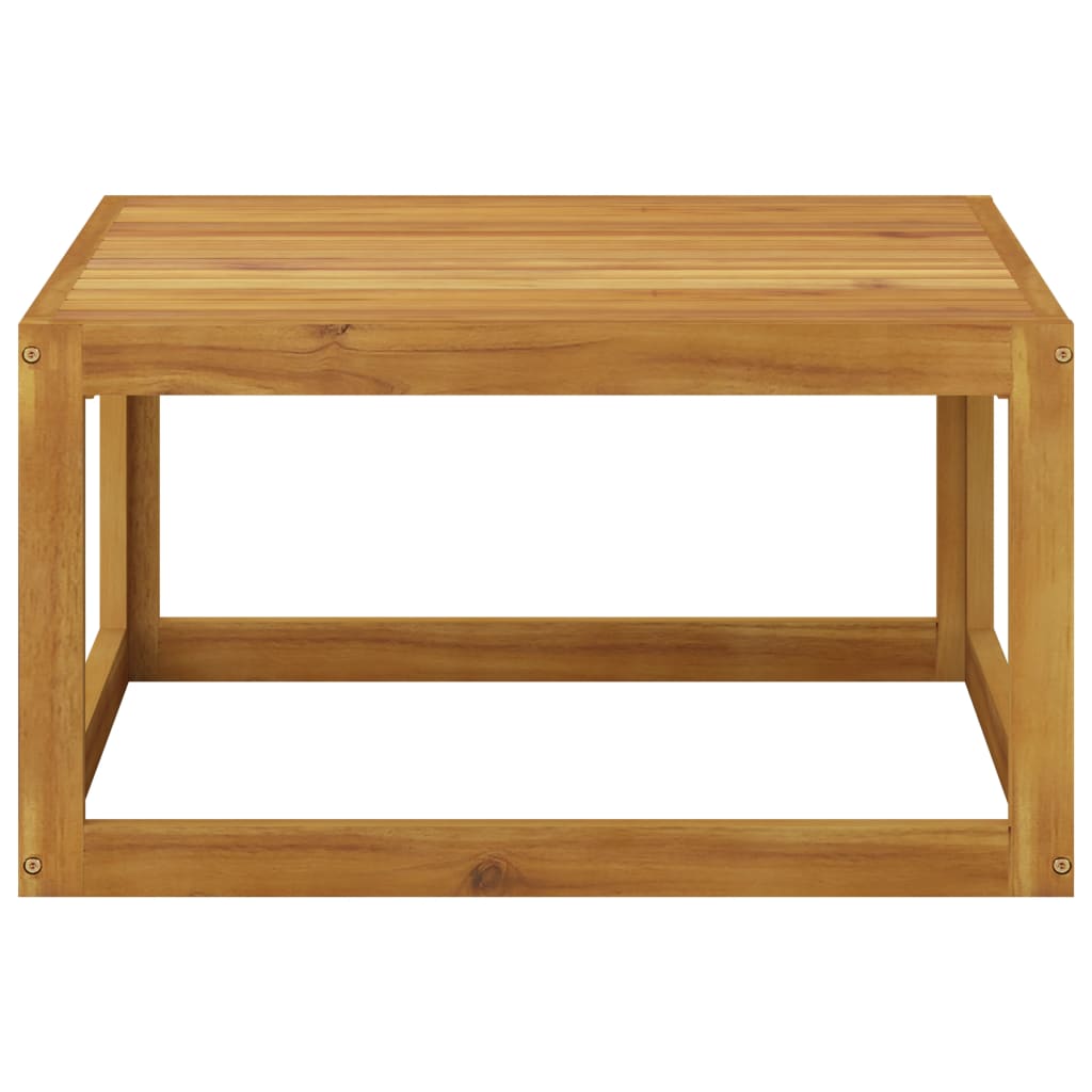 3-Delige Loungeset Met Kleurige Kussens Massief Acaciahout Crème Middenbank + voetensteun + tafel