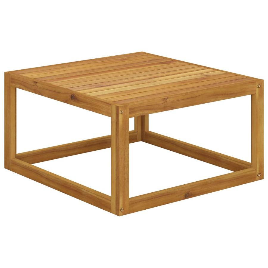 2-Delige Loungeset Met Kussens Massief Acaciahout crème Middenbank + salontafel
