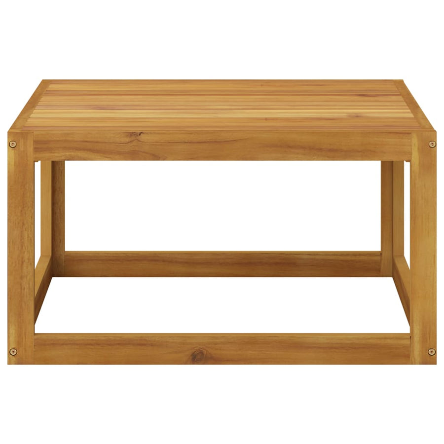 2-Delige Loungeset Met Kussens Massief Acaciahout crème Middenbank + salontafel