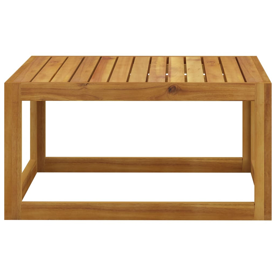 2-Delige Loungeset Met Kussens Massief Acaciahout crème Middenbank + salontafel