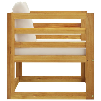 Tuinstoel Met Kleurige Kussens Massief Acaciahout crème Fauteuil
