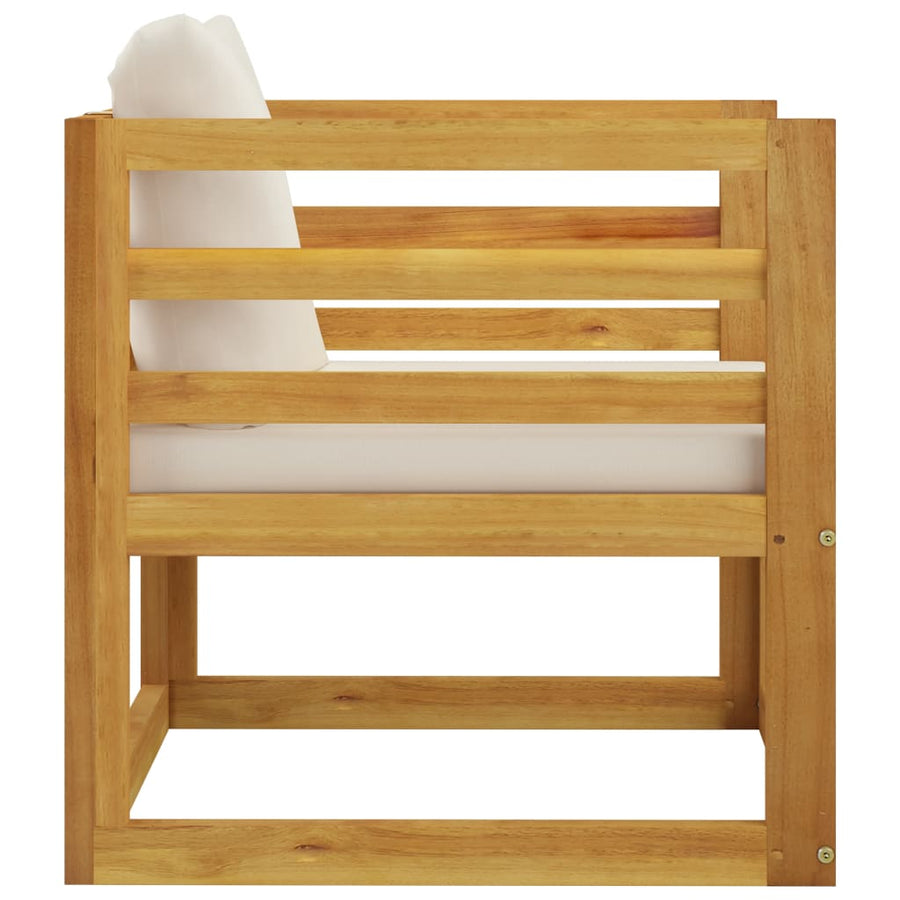 Tuinstoel Met Kleurige Kussens Massief Acaciahout crème Fauteuil