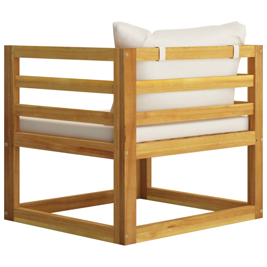 Tuinstoel Met Kleurige Kussens Massief Acaciahout crème Fauteuil