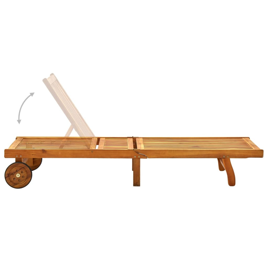 Ligbed Massief Acaciahout 199 x 63 x 85 cm Bruin