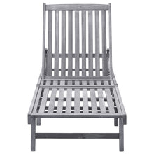 Ligbed Massief Acaciahout 199 x 63 x 85 cm Grijs