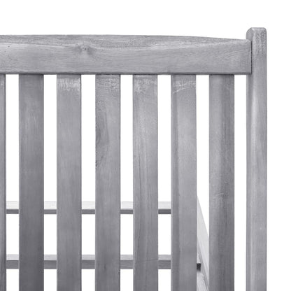 Ligbed Massief Acaciahout 199 x 63 x 85 cm Grijs