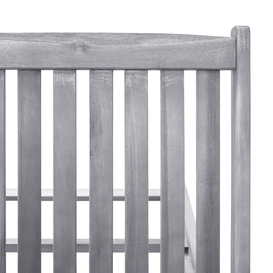 Ligbed Massief Acaciahout 199 x 63 x 85 cm Grijs