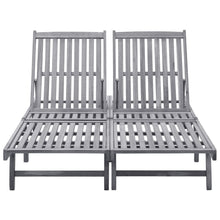 Ligbed 2-Persoons Massief Acaciahout 199 x 123 x 85 cm Grijs