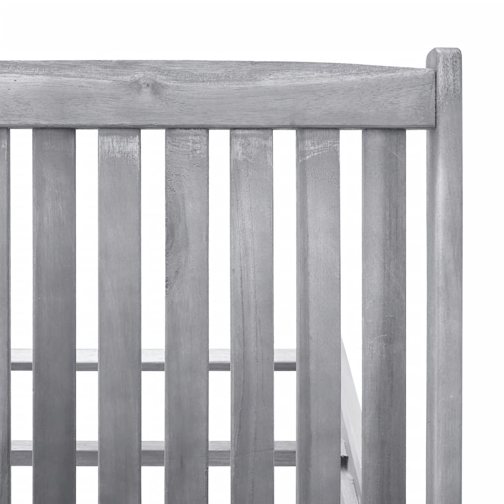 Ligbed 2-Persoons Massief Acaciahout 199 x 123 x 85 cm Grijs
