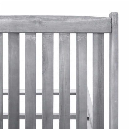Ligbed 2-Persoons Massief Acaciahout 199 x 123 x 85 cm Grijs