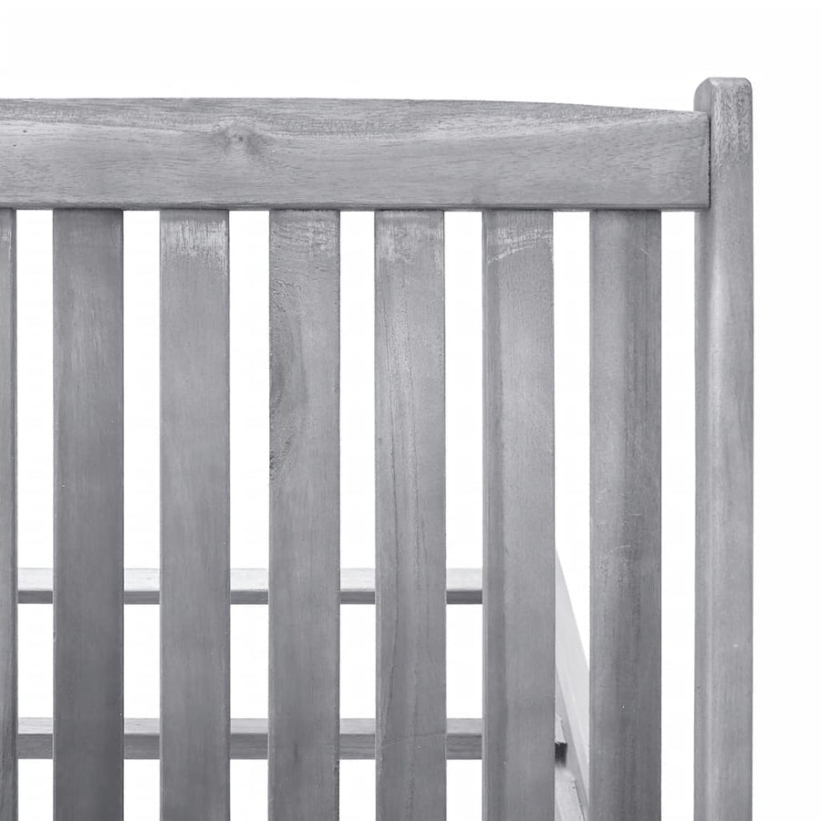 Ligbed 2-Persoons Massief Acaciahout 199 x 123 x 85 cm Grijs