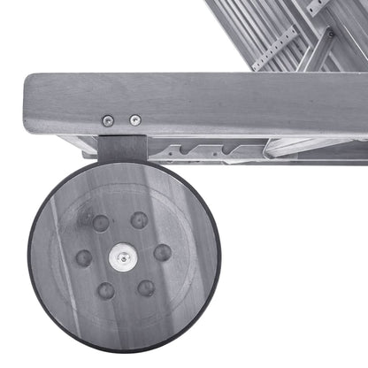Ligbed 2-Persoons Massief Acaciahout 199 x 123 x 85 cm Grijs