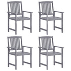 Garden chairs 4 pcs solid acacia wood grey