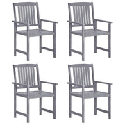 Tuinstoelen 4 st massief acaciahout grijs