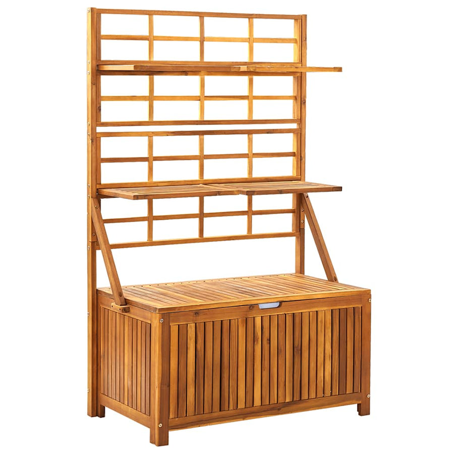 Opbergbox Met Latwerk 99X55X160 Cm Massief Acaciahout Bruin