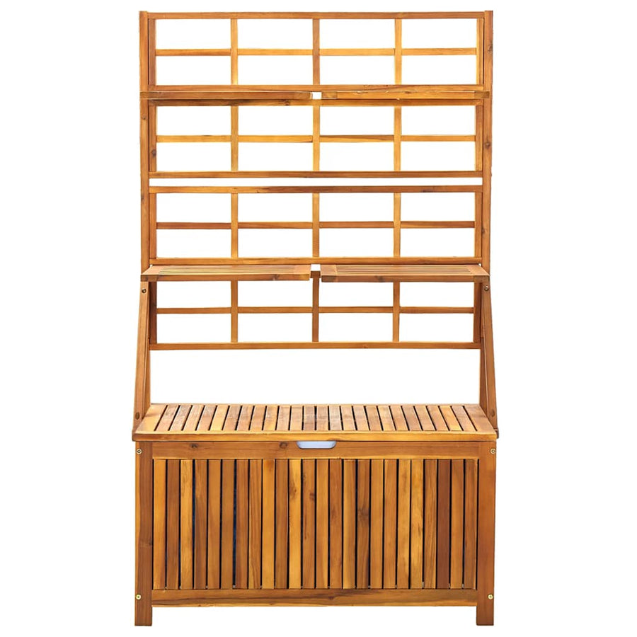 Opbergbox Met Latwerk 99X55X160 Cm Massief Acaciahout Bruin