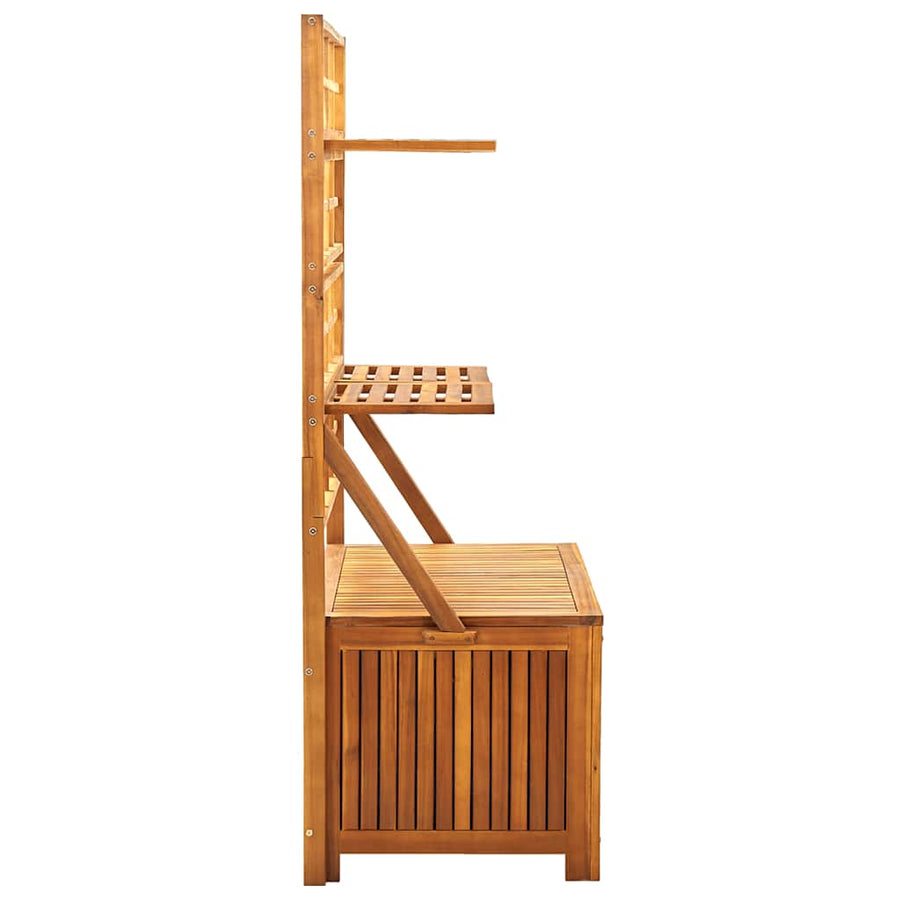 Opbergbox Met Latwerk 99X55X160 Cm Massief Acaciahout Bruin