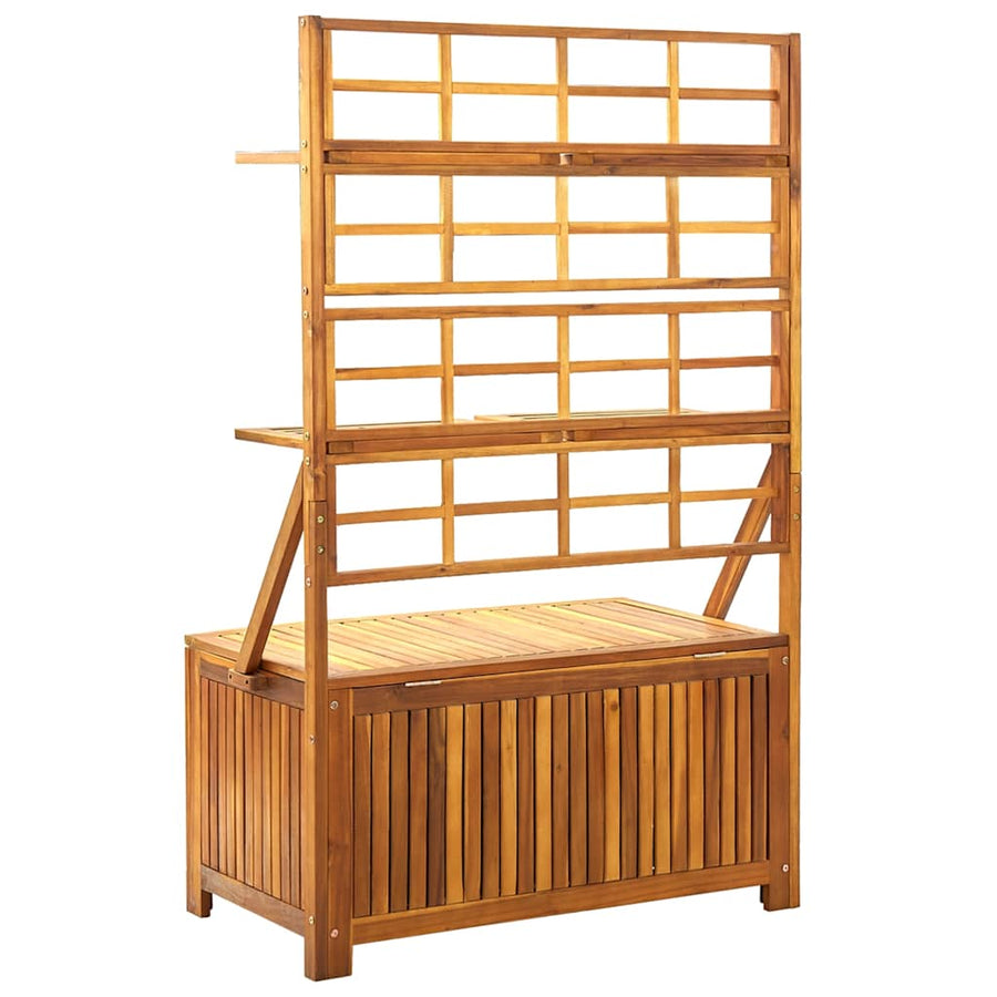 Opbergbox Met Latwerk 99X55X160 Cm Massief Acaciahout Bruin