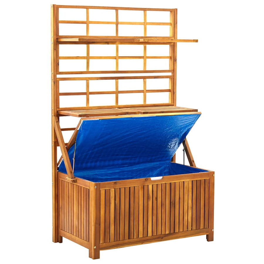 Opbergbox Met Latwerk 99X55X160 Cm Massief Acaciahout Bruin