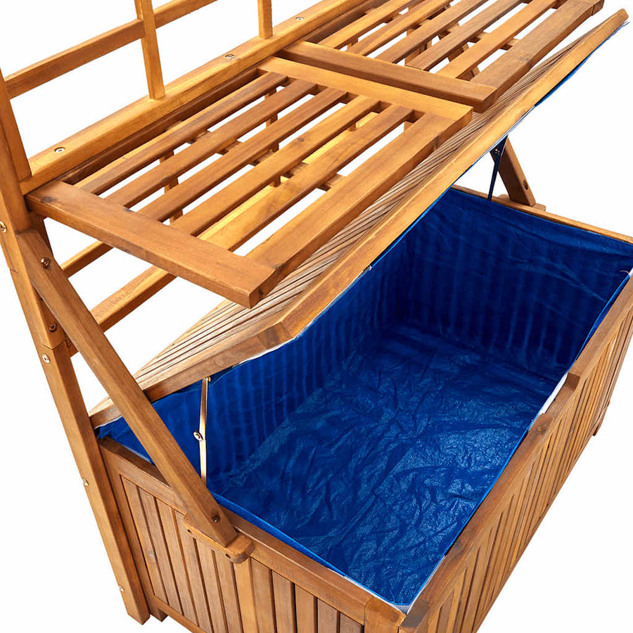 Opbergbox Met Latwerk 99X55X160 Cm Massief Acaciahout Bruin