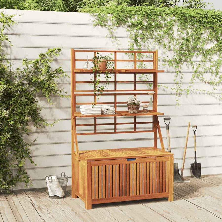Opbergbox Met Latwerk 99X55X160 Cm Massief Acaciahout Bruin