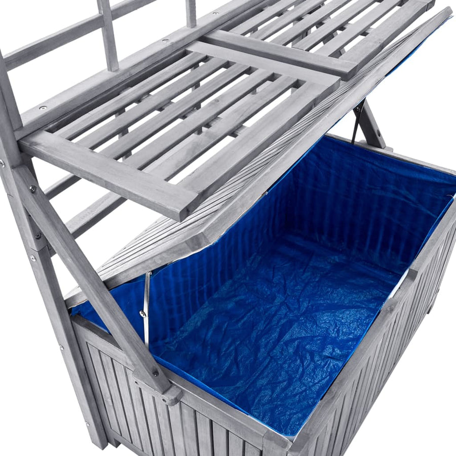 Opbergbox Met Latwerk 99X55X160 Cm Massief Acaciahout Grijs