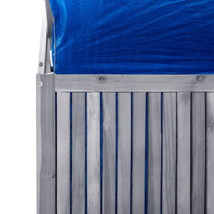 Opbergbox Met Latwerk 99X55X160 Cm Massief Acaciahout Grijs