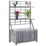 Opbergbox 99x55x160 cm massief acaciahout grijs