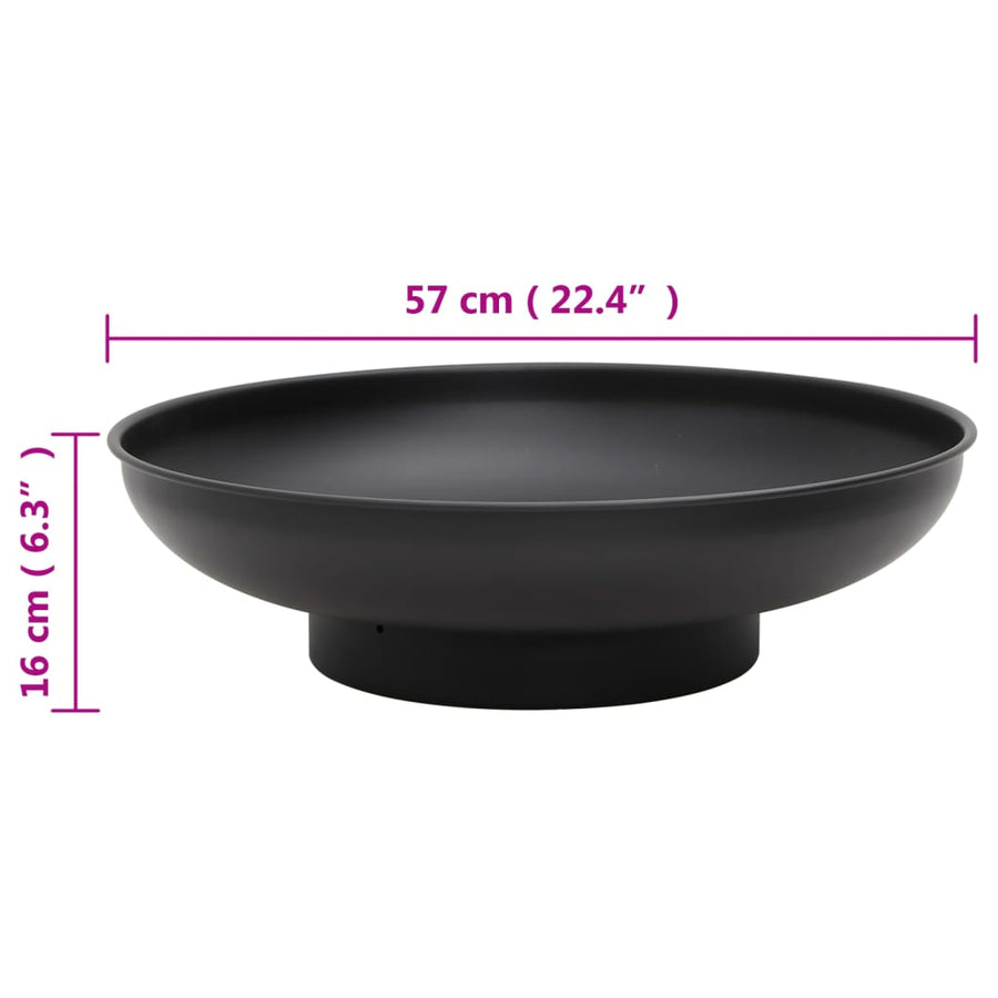 Vuurplaats 57 Cm Staal Φ 57 x 16 cm Zwart