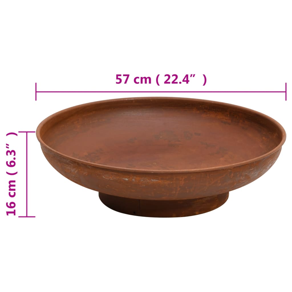 Vuurplaats 57 Cm Staal Φ 57 x 16 cm Bruin