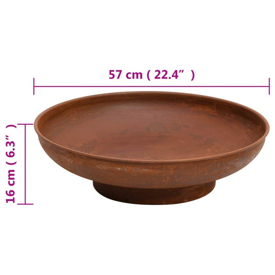 Vuurplaats 57 Cm Staal Φ 57 x 16 cm Bruin