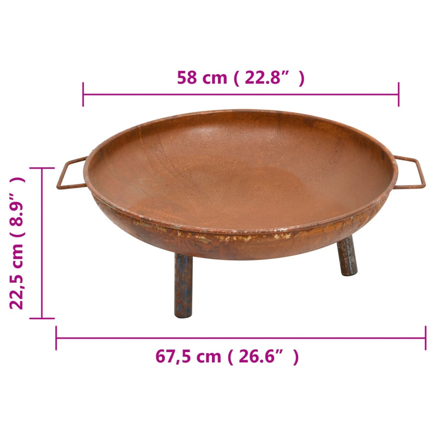Vuurplaats 67,5X58X22,5 Cm Staal 67.5 x 58 x 22.5 cm Bruin