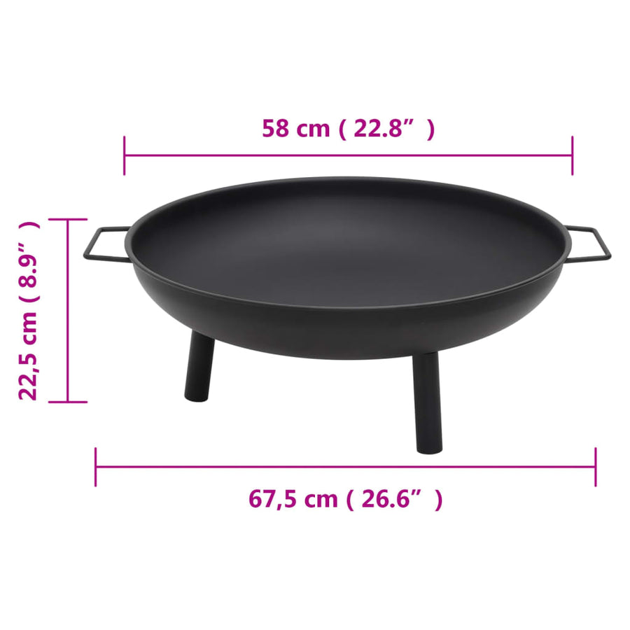 Vuurplaats 67,5X58X22,5 Cm Staal 67.5 x 58 x 22.5 cm Zwart