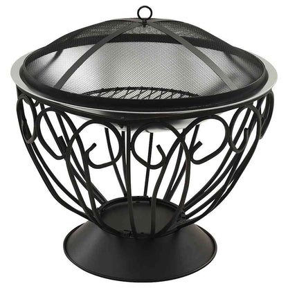 Vuurschaal En Barbecue 2-In-1 Met Pook 59X59X60 Cm Rvs