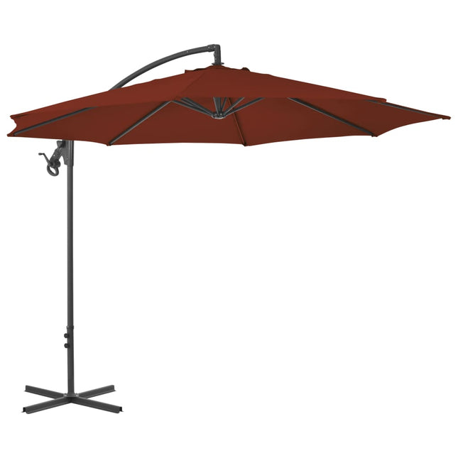 Zweefparasol Met Stalen Paal 300 Cm Kleurig Terracotta